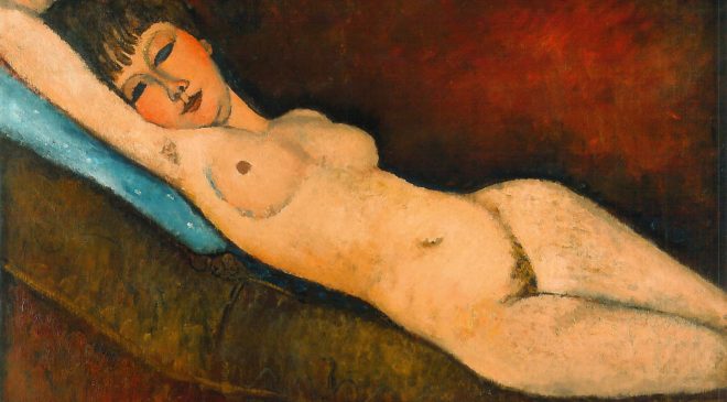 $118m | Reclining Nude With Blue Cushion | Amedeo Modigliani